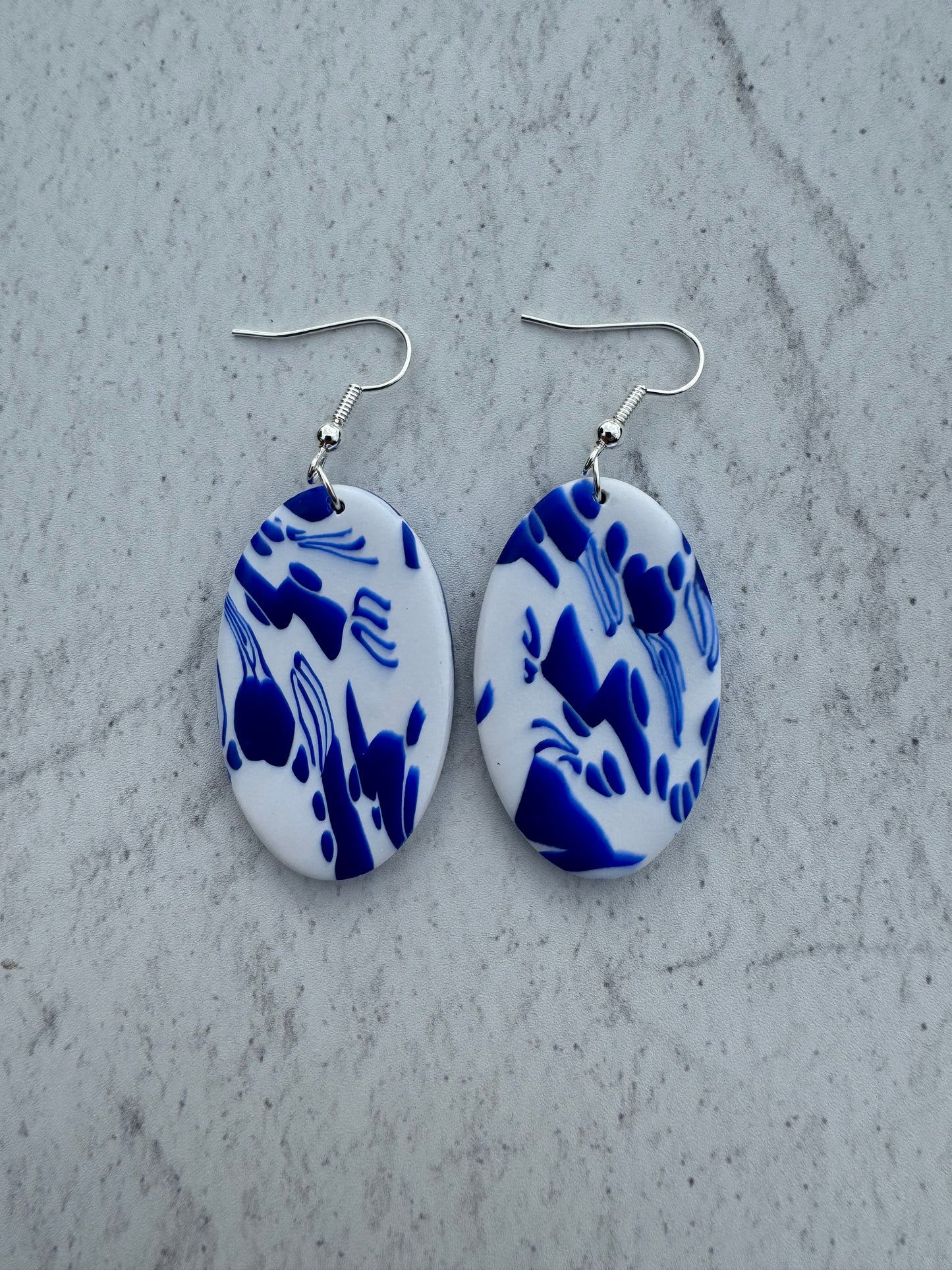 Blue China Oval Hooks