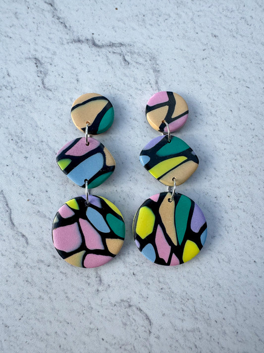 Pastel Stained Glass Circle Dangles