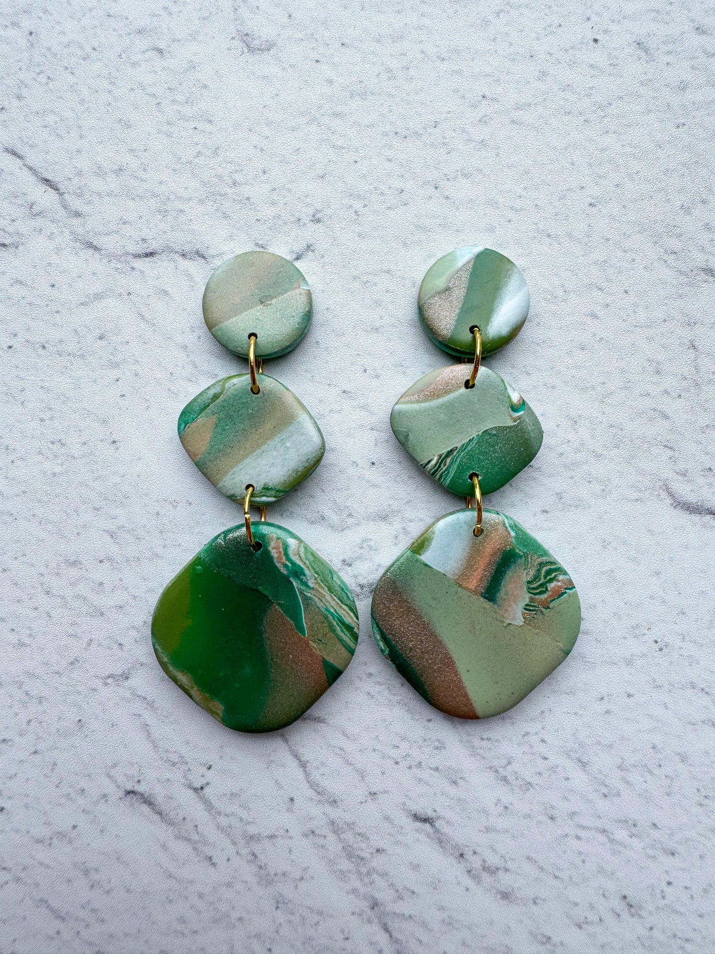 Green Earth Square Dangles