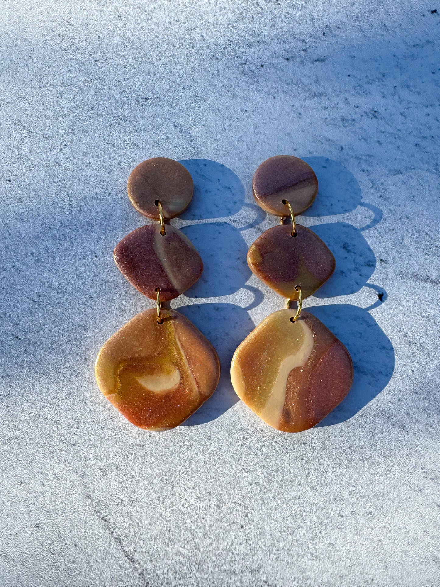 Salted Caramel Square Dangles