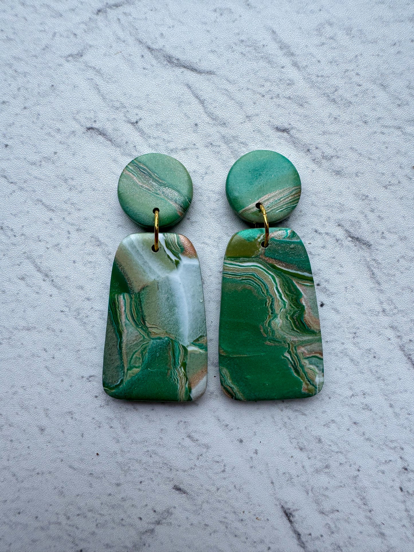 Green Earth Trapeze Dangles