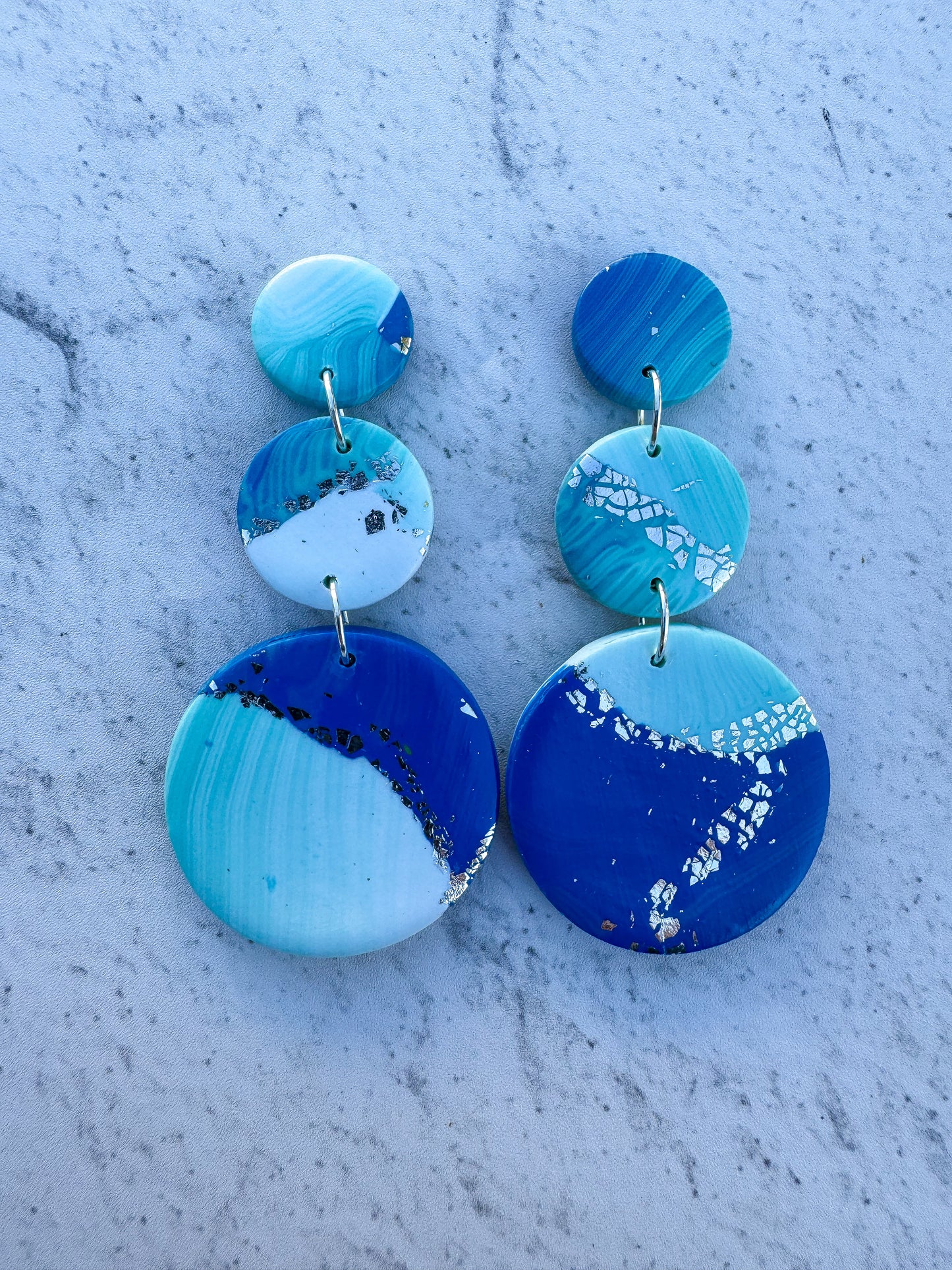 Silver Seas Circle Dangles