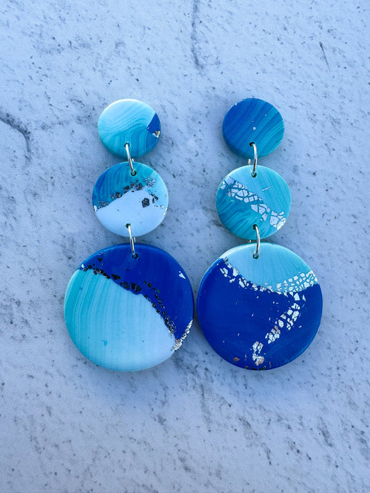 Silver Seas Circle Dangles