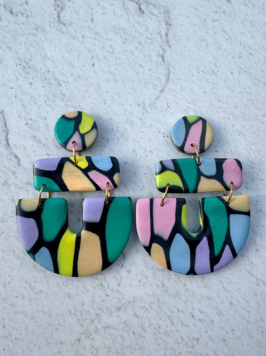 Pastel Stained Glass Arch Dangles