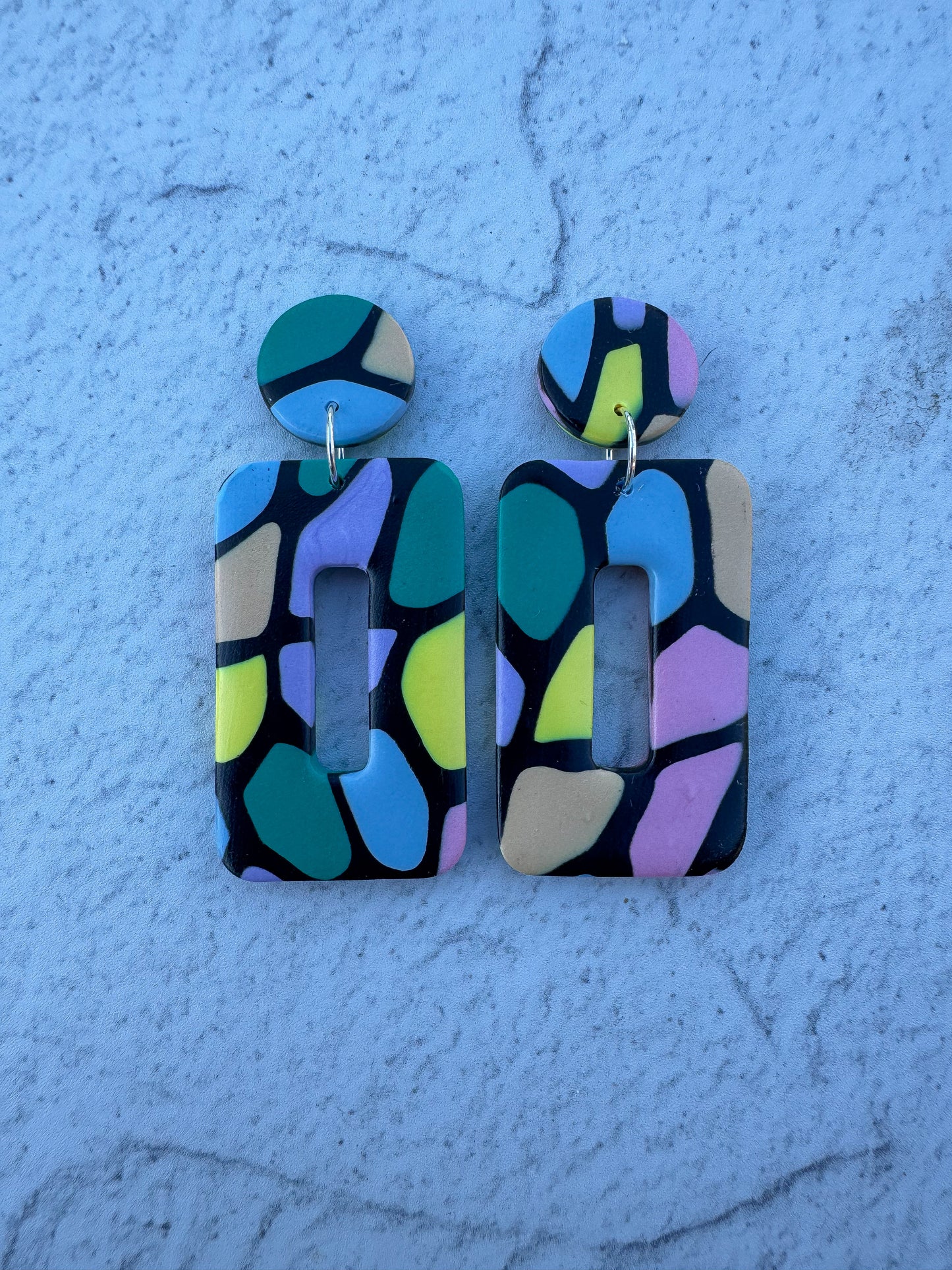 Pastel Stained Glass Rectangle Dangles