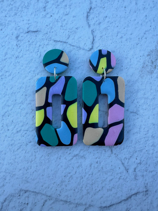 Pastel Stained Glass Rectangle Dangles