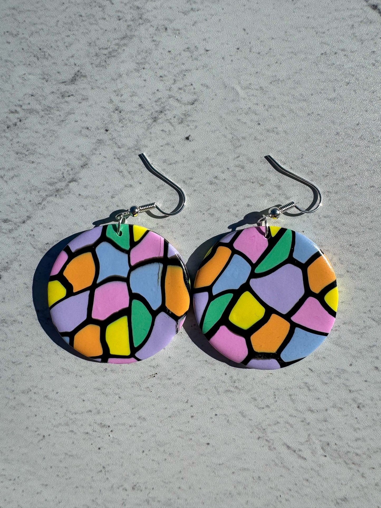 Pastel Stained Glass Circle Hooks