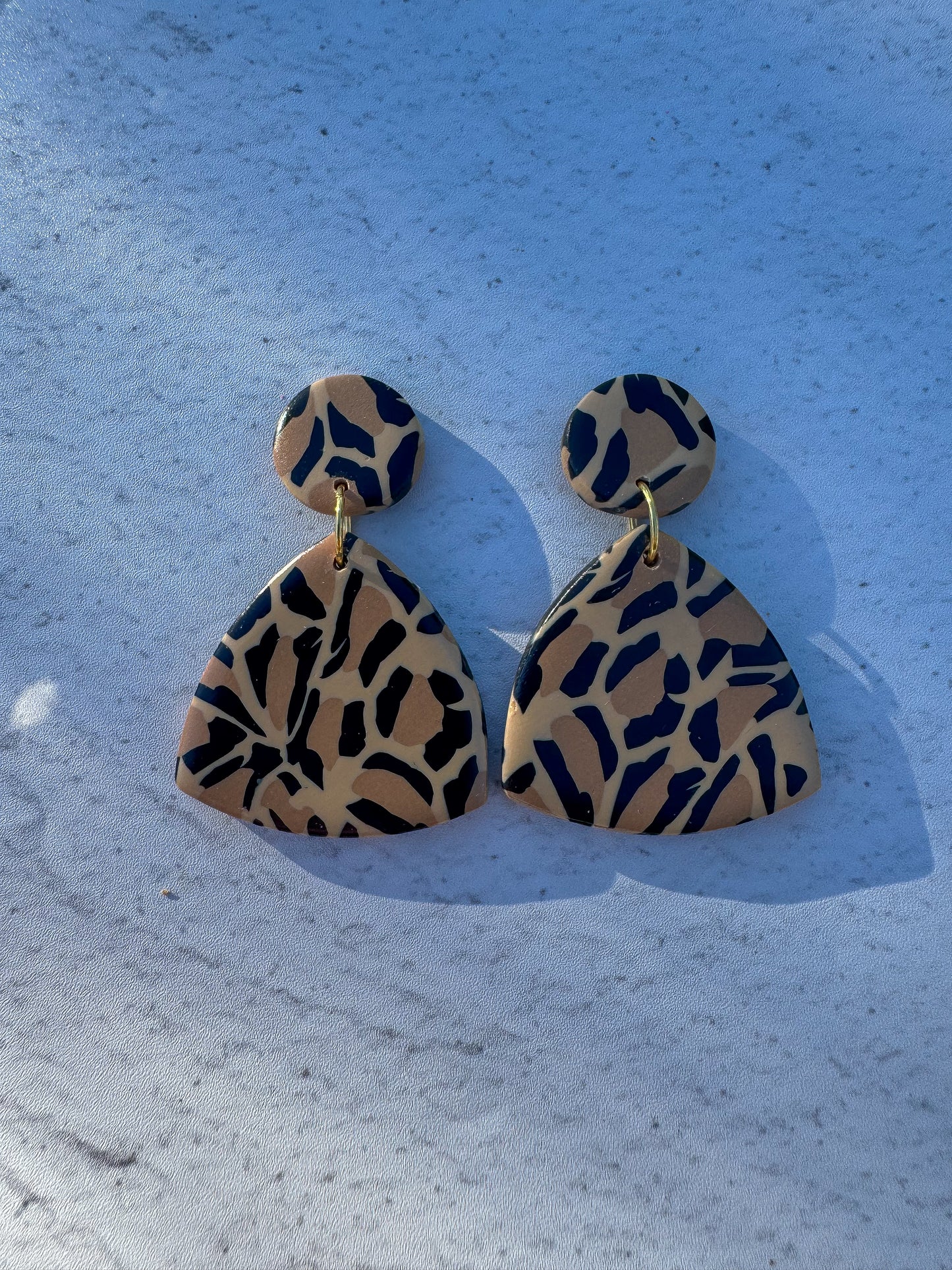 Leopard Love Triangle Dangles
