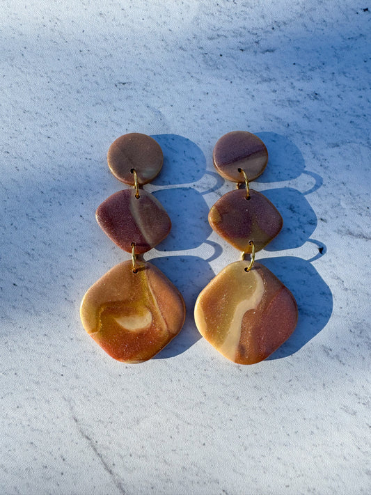 Salted Caramel Square Dangles