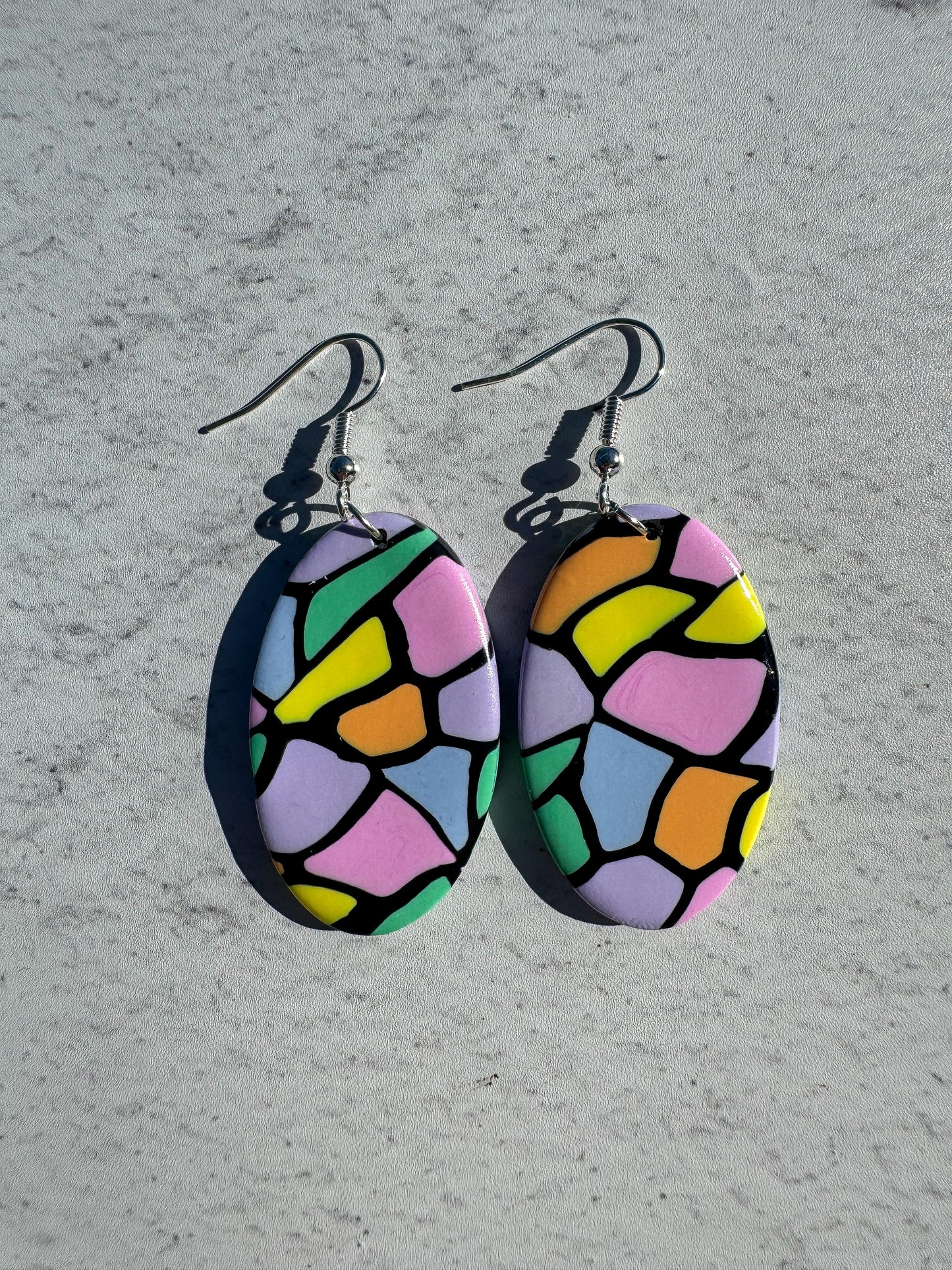 Pastel Stained Glass Oval Hooks