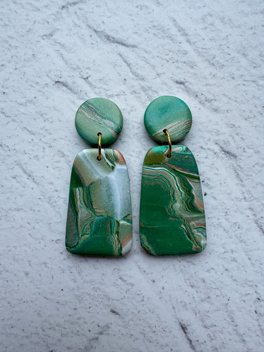 Green Earth Trapeze Dangles