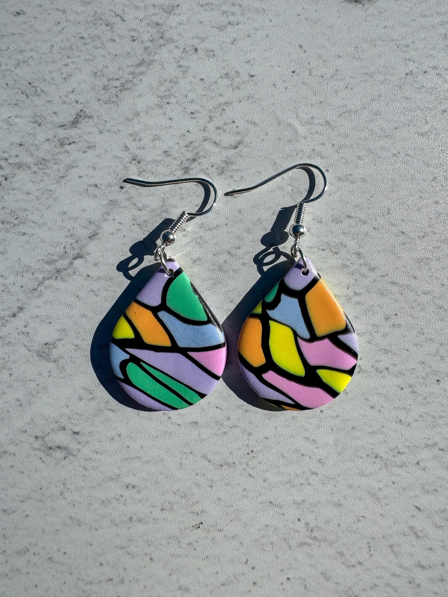 Pastel Stained Glass Mini Teardrop Hooks