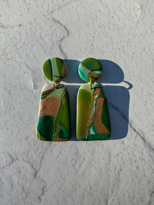 Green Earth Trapeze Dangles