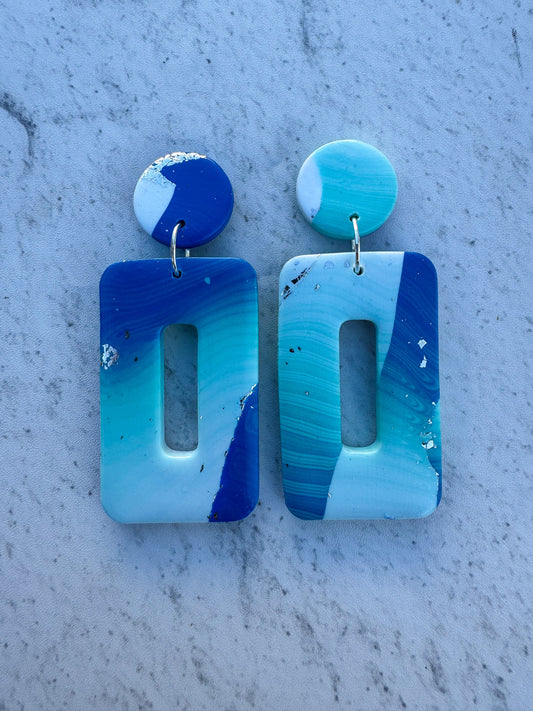 Silver Seas Rectangle Dangles