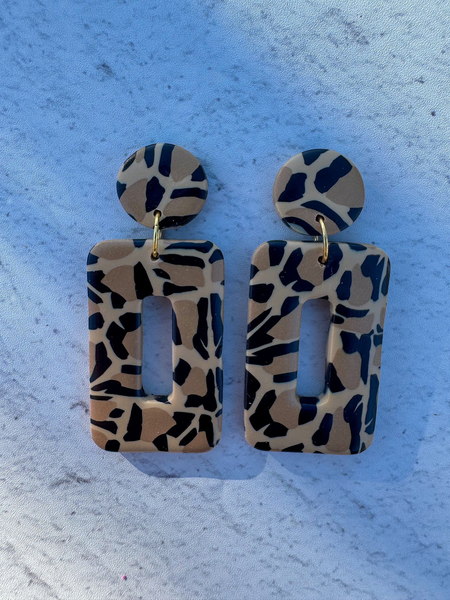 Leopard Love Rectangle Dangles