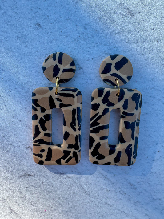 Leopard Love Rectangle Dangles