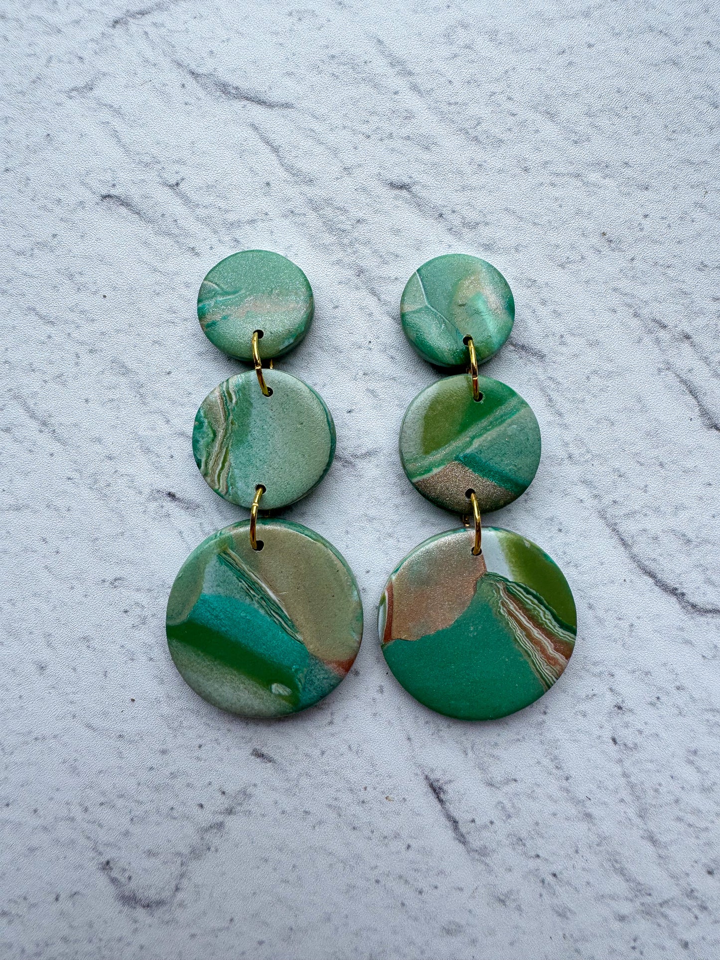 Green Earth Circle Dangles