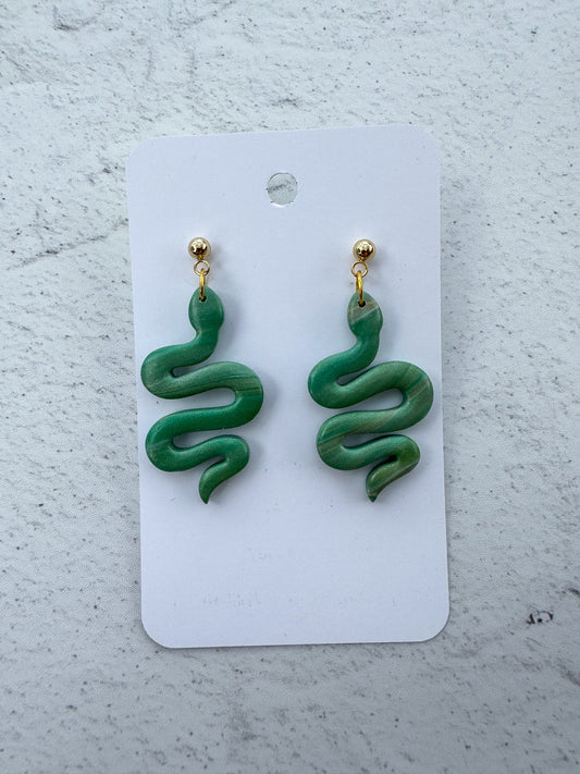 Green Earth Snake Ball Stud