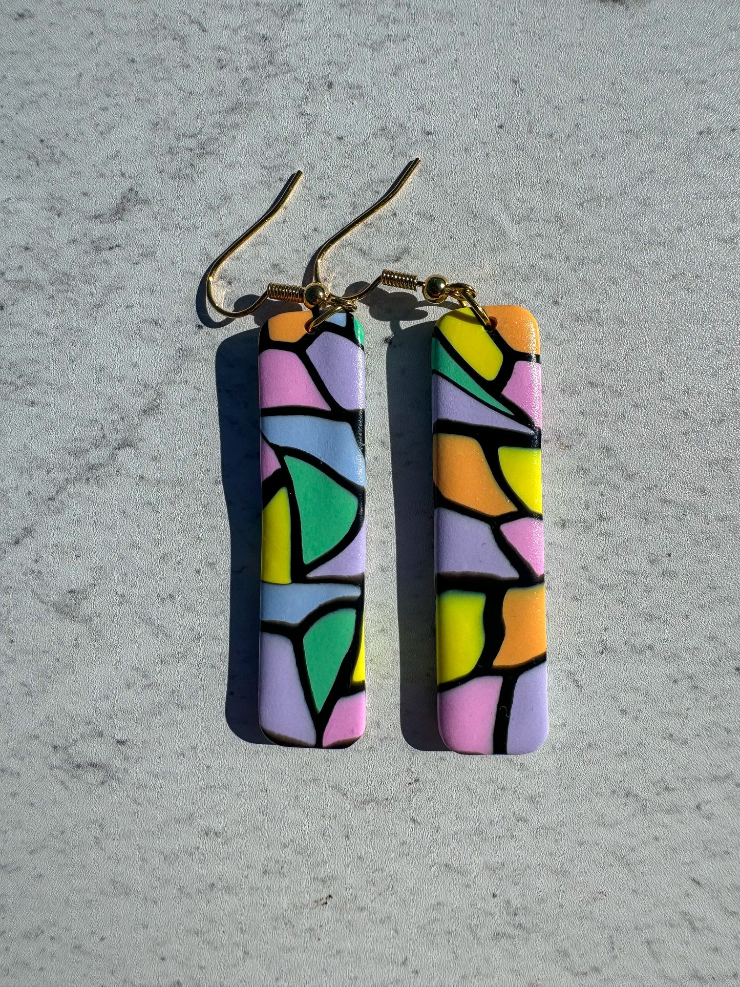 Pastel Stained Glass Rectangle Hooks