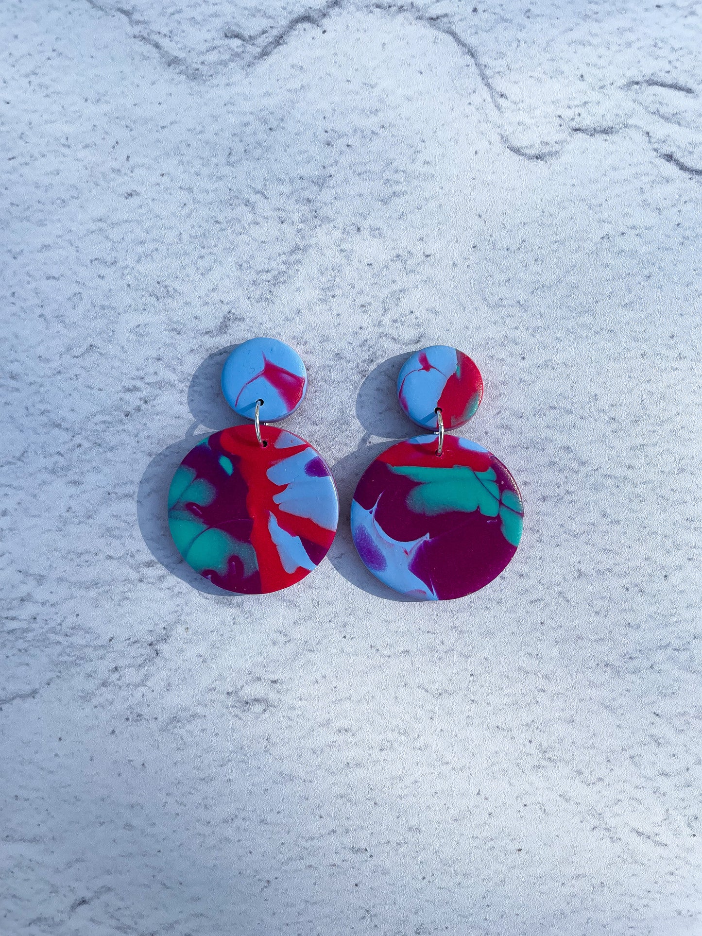 Tie Dye Circle Dangles