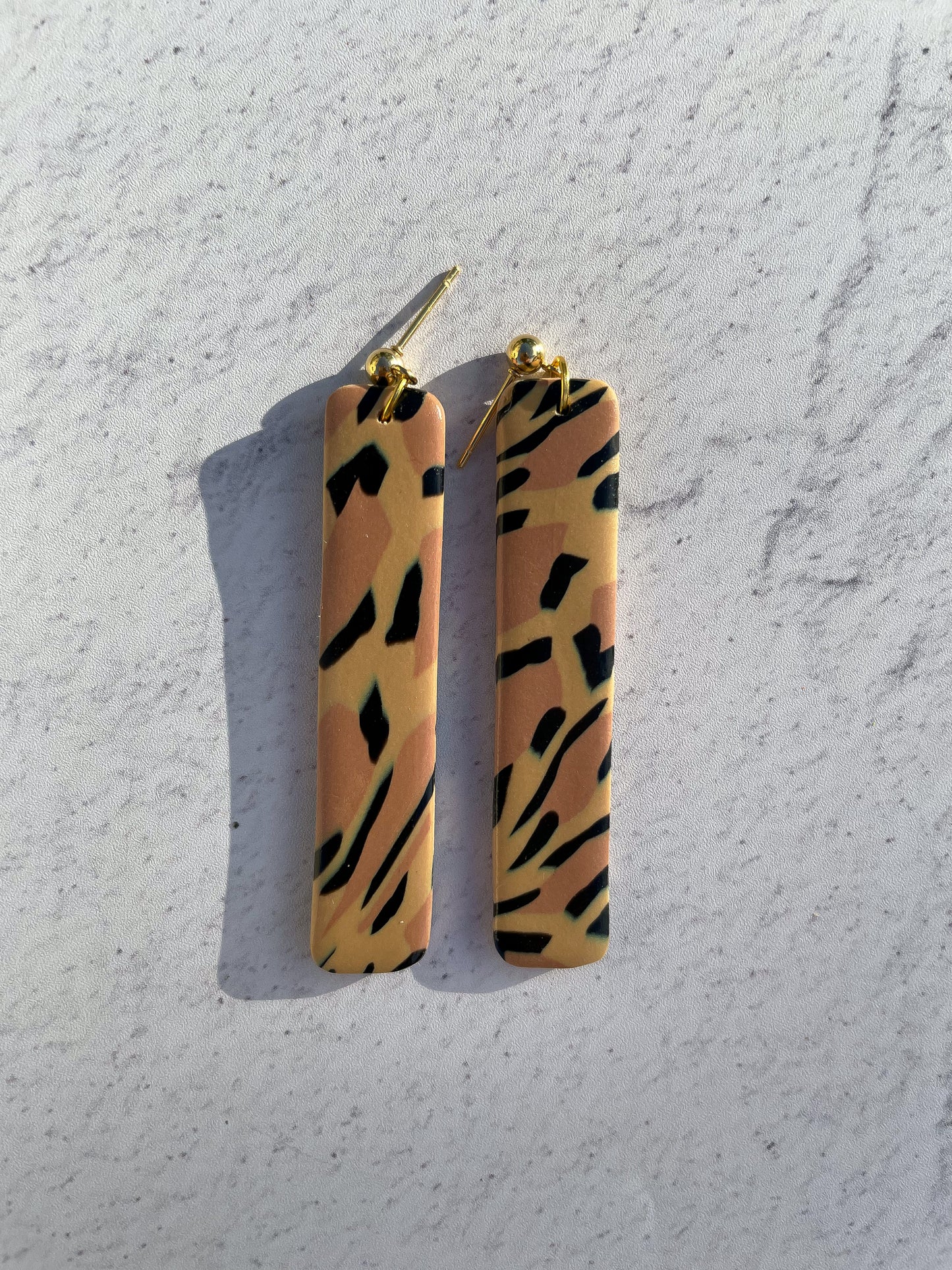 Leopard Love Rectangle Ball Stud